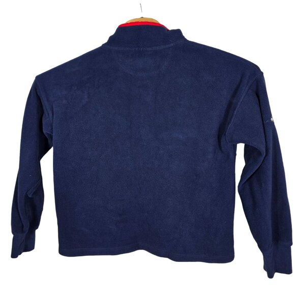 Champion 1/2 Snap‎ Pullover Fleece Jacket Medium Men's Blue Red Long Sleeve - Picture 2 of 10